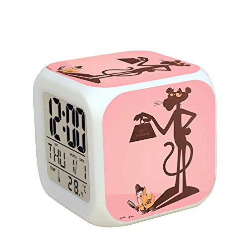 Preisvergleich Produktbild Kinder Nachttisch digitaler Wecker LED buntes Nachtlicht Stimmungswecker quadratische Uhr Berührungsschalter Stumm Reise kleiner Wecker mit USB Ladeanschluss Geschenk für Kinder Q9550