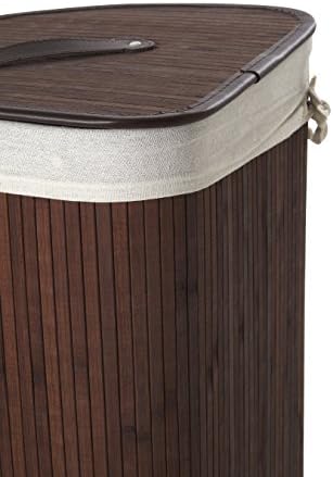 Premier Housewares Kankyo Bamboo Corner Laundry Hamper, Dark Brown, 35 x 35 x 57 cm
