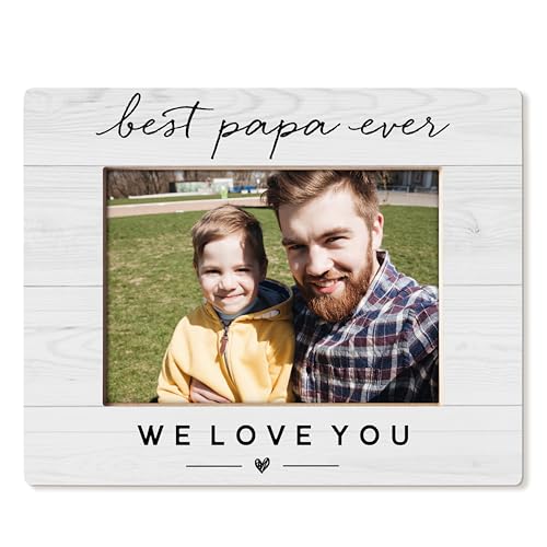 HUKINE Papa Picture Frame 5x7, Best Papa Ever Grandpa Grandfather Gifts for Christmas Birthday from Grandkids, Grandpa Grandfather Gifts Picture Photo Frames for Tabletop Desk Decor