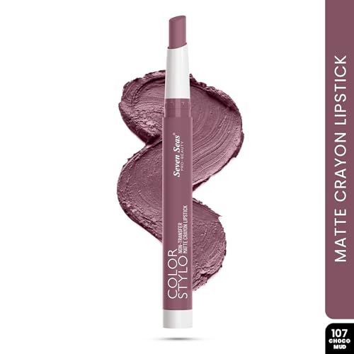 Image of Seven Seas Color Stylo Non Transfer Matte Crayon Lipstick Matte Finish | Waterproof | Long Lasting | Lasts Up to 24 hours (Choco Mud)