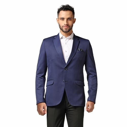 Image of TAHVO Men Blazer Lycra Fabric Slim Fit Single Breasted Blazer