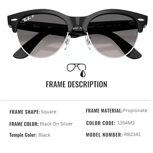 Ray-Ban RB2341 CLUBMASTER WAY Square Shaped Sunglasses for Men & Women with Official RAYBAN Eyewear Kit2