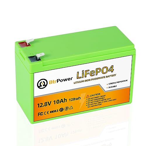 Image of 12V 10Ah LiFePO4 Battery,3000+ Deep Cycles Lithium Batteries,Built-in 10A BMS,Perfect for Cyberpower UPS,Fishfinder,Lighting,Power Wheels,Lighting,Lawn Mower