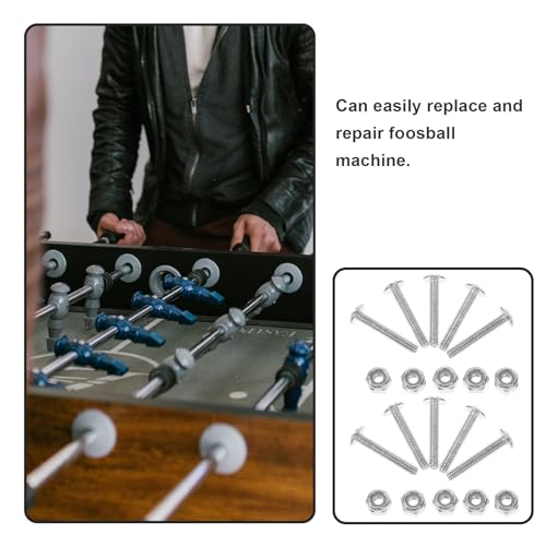 BESPORTBLE 12 Stück Tischfußball-Befestigungsschraube, Metallmutter, Schraube, robuste Tischfußball-Schraube