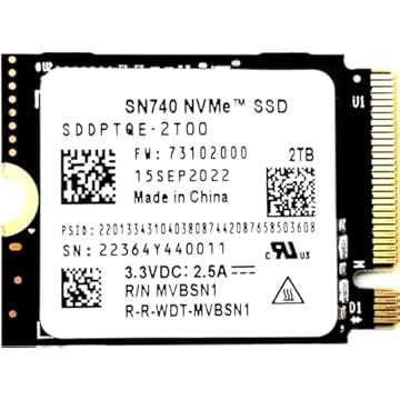 SN740 M.2 2230 SSD 2TB NVMe PCIe for Steam Deck,ASUS ROG Ally,Surface Pro 9, ROG Flow 5150MB/S