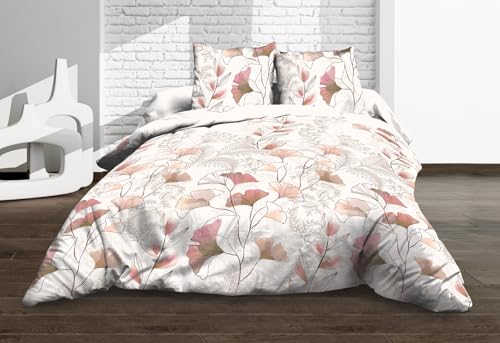 Kyoto - Juego de sábanas Planas y sábana Bajera de 160 x 200 + 2 T (algodón Puro de 57 Hilos)