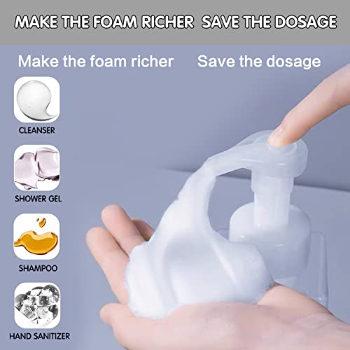 Foaming Soap Dispenser, Hand Soap Dispenser, Refillable Foam Liquid Hand Soap Empty Plastic Pump Bottle Container for Bathroom Vanities, Kitchen Sink, Hospital, Clinic（Transparent 2X450ml 17oz ）2