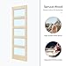 ROYMELO 32x84 inch Glass Sliding Barn Door Slab with 5.5ft Hardware Kit Included, 5-Panel Frosted Glass, Spruce Wood Support DIY Dyeing, Easy Assembly