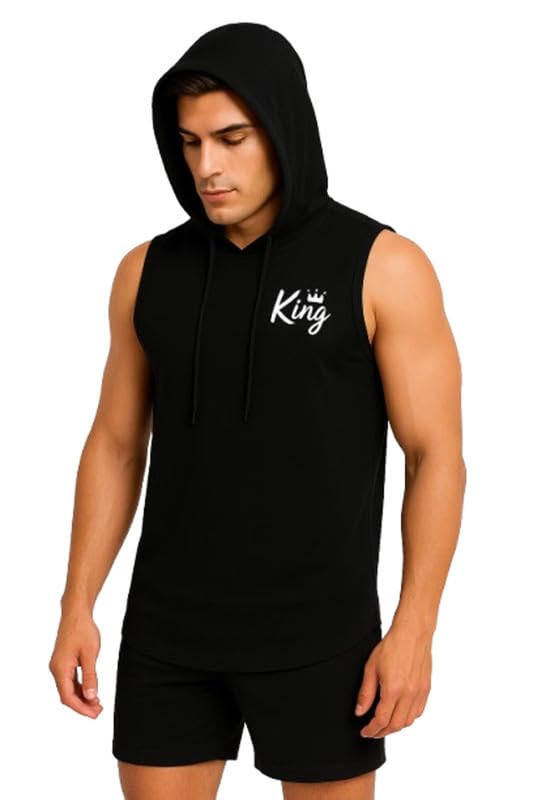 hit square King Sleeveless Hoodie for Men Dry Fit Vest Gym Wear Graphic Printed Stylish Round Neck Running Sando-picture-13