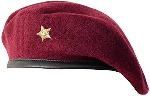 Wan-sukh Unisex French Woolen Beret, Traditional Army Style, Classic European Hat, Woolen Beret, Che Guevara Maroon