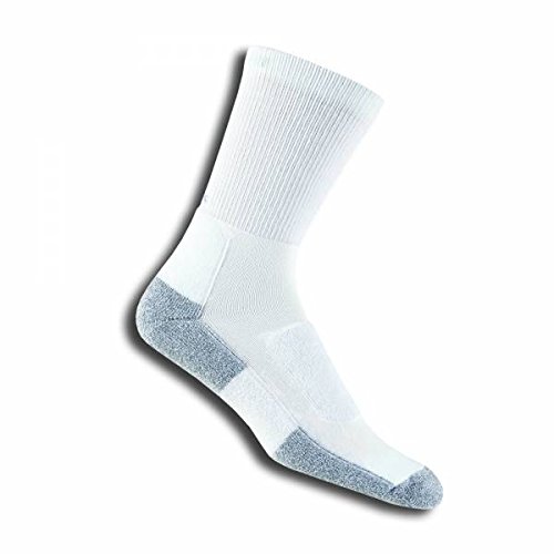 Thorlos Women'S Thin Cushion Walking Crew Sock Size: L, White/Plat with a Helicase Sock Ring