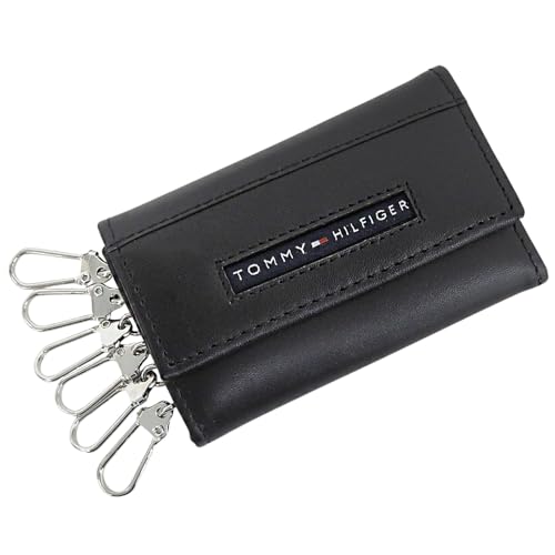 [Tommy Hilfiger] トミーヒルフィガー キーケース 6連 メンズ レザー ビジネス カジュアル (31TL17X017(ブラック)) [並行輸入品]