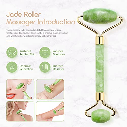 Aecw ST-103 Natural Jade Roller For Face Eyes Tool Jade Facial Roller Noiseless Facial Massage Roller thumb #3