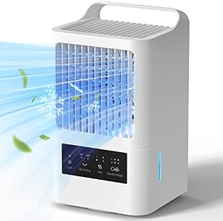 OMISOON Klimatyzacja Portatil, Chłodnica Powietrza 800ml, Mini Klimatyzacja 4 w 1, 120° Oscylacja, 3 Prędkości, 2 Tryby Natryskiwania z Uchwytem, Nadaje się do Sypialni i Biur