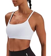 K-Swiss Sports Bras for Women - Light Impact Unadjustable Scoop Neck Thin Strappy Wireless Padded...