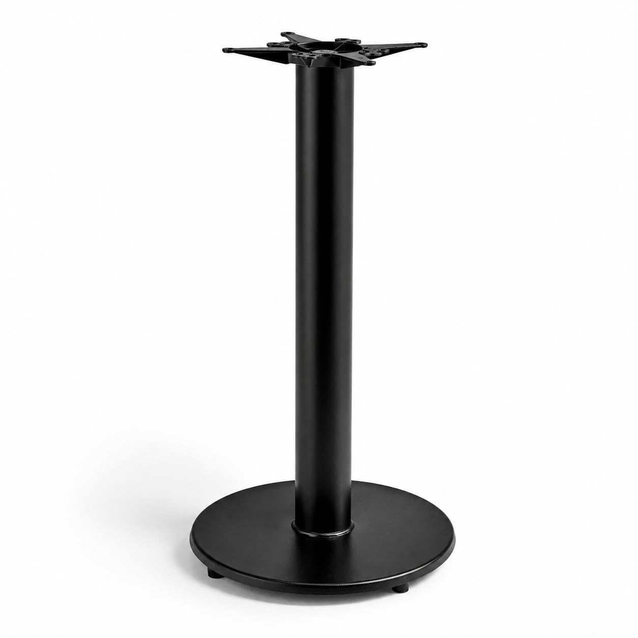 22" Round Bar Height Table Base with 18" Spider by Glownary – Glass, Clear and Silver, Model 349c22r4blf