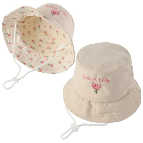RoxNvm Chapeau des Enfants Portables, Chapeau Anti UV Bébé, Réversible Seau Chapeaus, Dessin Animé UPF 50+ Bob Enfant, Casquette Anti UV Enfant, Bob Bebe...