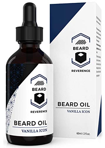Vanilla Beard Oil  All Natural Leave In Conditioner enhanced with Organic Argan & Jojoba Oils  Large 2oz Size  Softens, Strengthens, & Hydrates for Healthy Beards and Mustaches