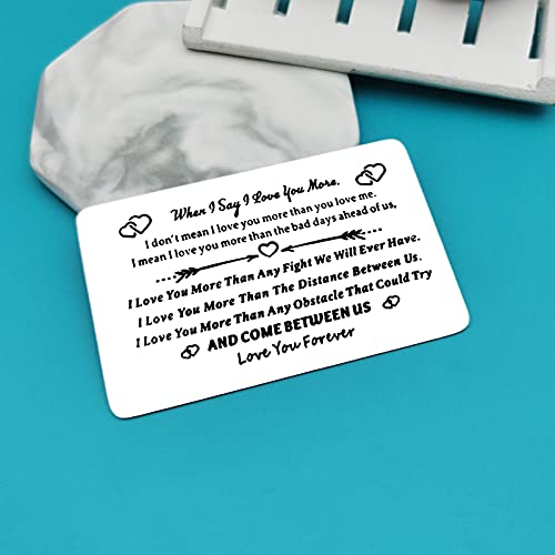 Engraved Wallet Insert Card for Boyfriend Husband Fiance I Love You Gifts for Him Wedding Anniversary Chrsitmas Birthday Gifts Valentines Day Gifts for Men3