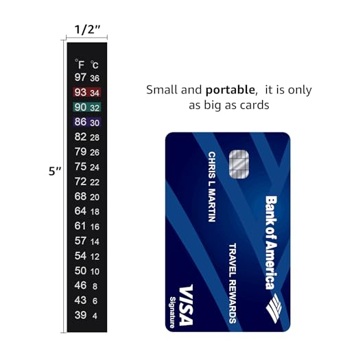 Jansamn Brewing Thermometer Strip Adhesive Strip Thermometer Aquarium Thermometer Strip, Thermometer Sticker for Fish Tank/Kombucha 39℉ to 97℉ & 4℃ to 36℃(10pcs)