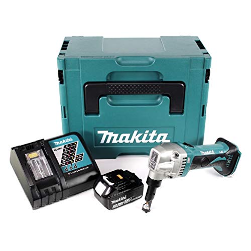 Makita DJN 161 RF1J 18 V Grignoteuse sans fil + Coffret Makpac + 1x Batterie BL 1830 3,0 Ah + Chargeur DC 18 RC