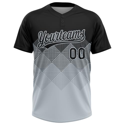 Custom 2-Tone Gradient Softball Jersey 2 Button Baseball Tee Shirt Personalized Adult Youth Sports Team Uniform XS-5XL miniatura 2