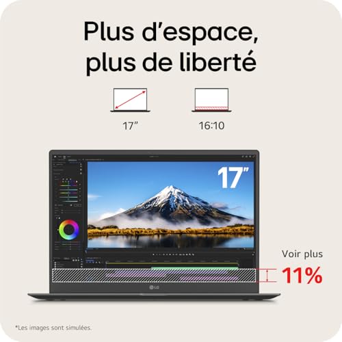 LG gram Pro 17Z90TR E.AD8BF 17 Core Ultra 7 RAM SSD AZERTY - vue 9