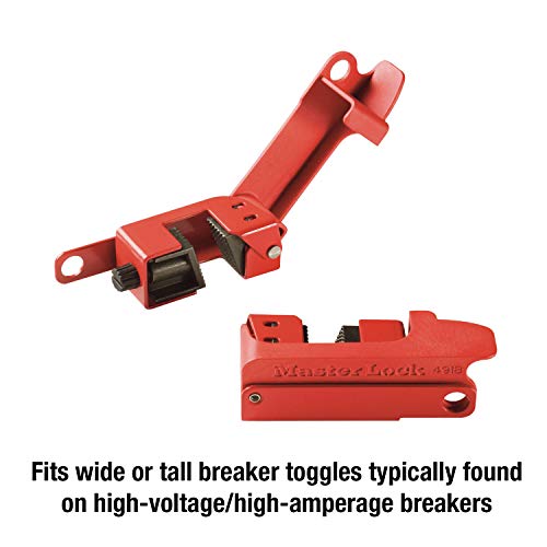 Master Lock 491B Lockout Tagout Circuit Breaker Lockout, Tall And Wide Toggles, Red #TOP2