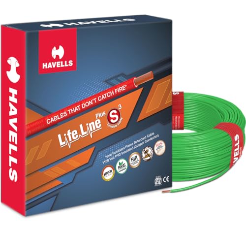 Havells Life Line Plus 6 Sq Mm Pvc Hrfr Cable (Green)