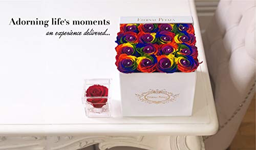 Real Roses That Last A Year - White Velvet Box with Swarovski Crystals (Cherry) - Image 7