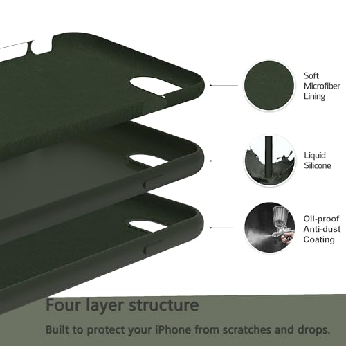 Image of iPhone SE /8 /7 Case Silicone,Soft Microfiber Lining(Blackish Green)