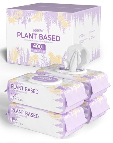 IMMHABI 400 PCS Pet Wipes for Paws and Butt Hypoallergenic Pets Cleansing & Deodorizing Anal Gland...