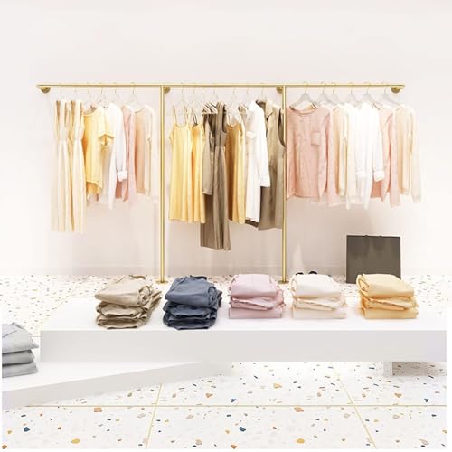 Perchero de pared para ropa dorado de 400 cm multiusos para tienda 4