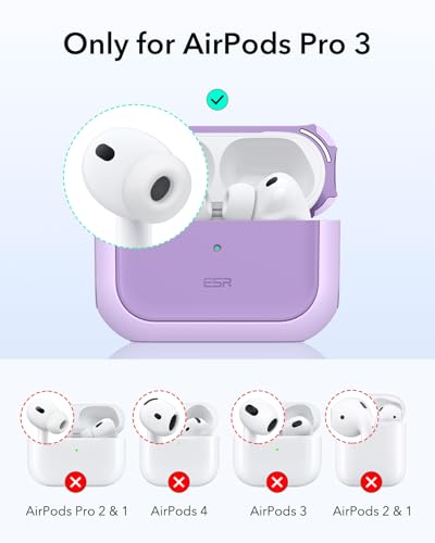 Image of ESR for AirPods Pro 3 Case, Compatible with AirPods Pro Case 3rd Generation (2025), Compatible with MagSafe, Full Drop Protection Cover with Lanyard, Purple