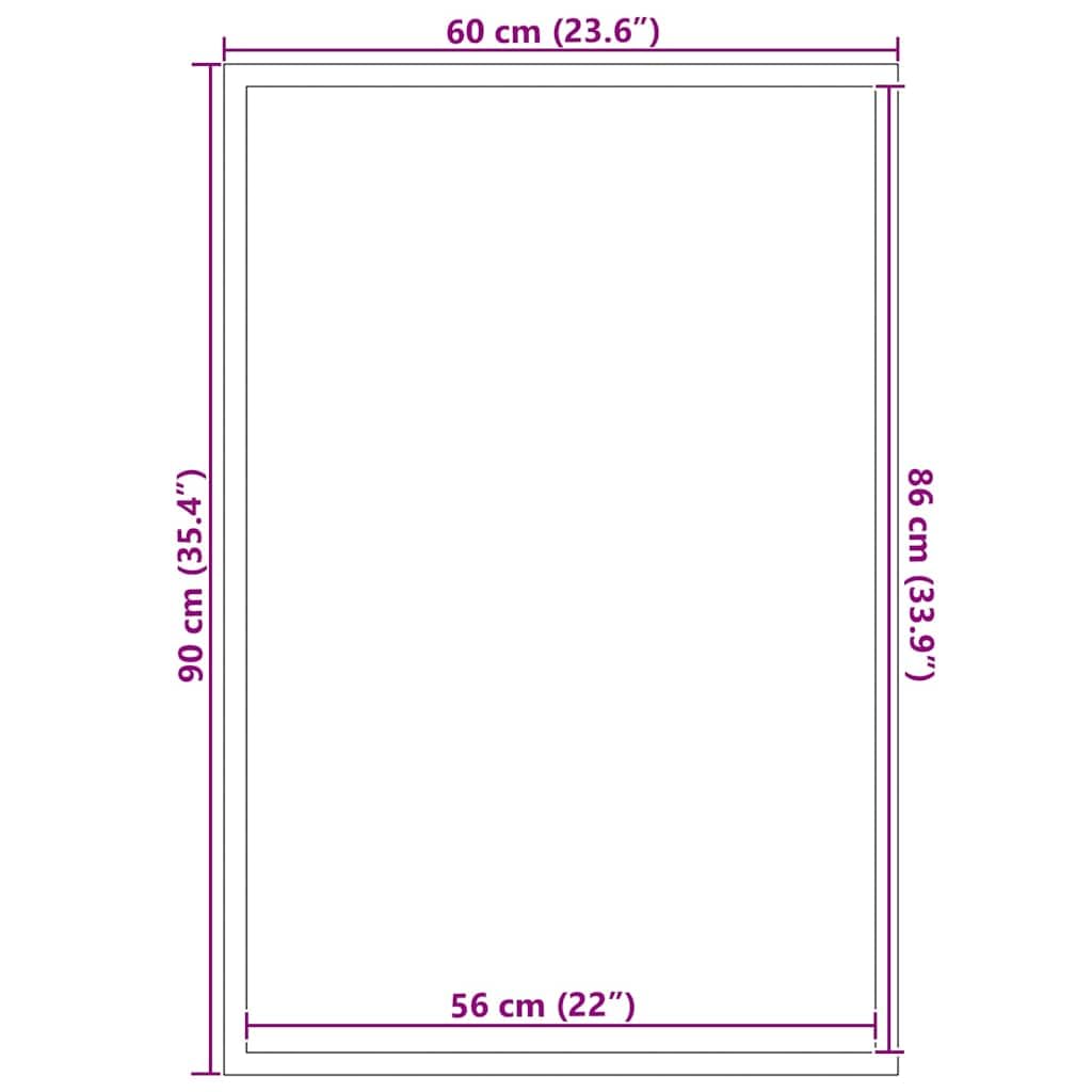 Felpudo negro 60 x 90 cm de polipropileno resistente con parte trasera de PVC antideslizante para entrada, pasillo, pasillo, terraza e interior y exterior