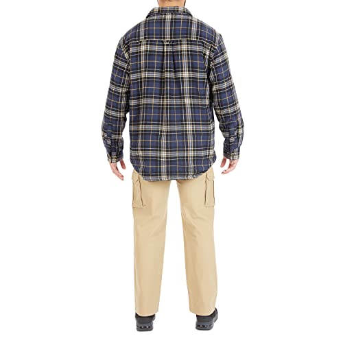 Image of Smith's Workwear Men's Sherpa-lined Cotton Flannel Shirt Jacket