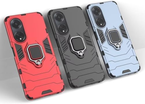 Image of OneLike 360 Shockproof Slim Drop Full Body Protection Robot Ring Phone Back Cover for Oppo F23 5G - Black
