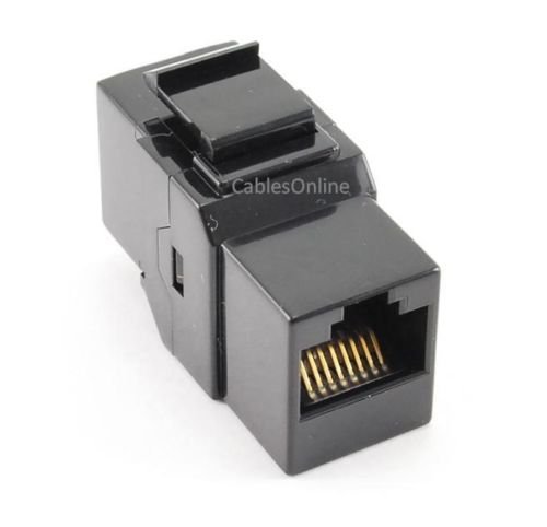 CablesOnline 10-Pack CAT5e Female/Female RJ45 Ethernet UTP Black Keystone Jack Coupler (WP-C01BK-10)