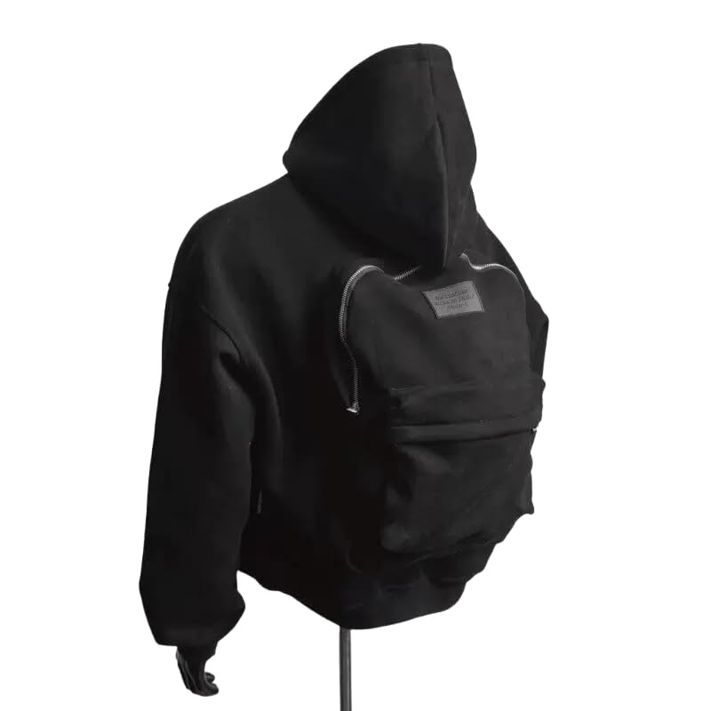Backpack Hoodie, Casual Zip Up Long Sleeve Oversized Pocket Sweatshirt Jackets, Backpack Lightweight with Pockets