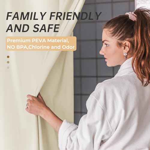 image for AmazerBath Plastic Shower Curtain Liner, 72 x 72 Inches EVA 8G Heavy D