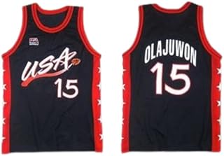 1996 Hakeem Olajuwon 15 USA Away Basketball Jersey Sewn