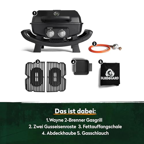 perfekte Grillmarken auf Burgern bei 320°C im Balkongrill-Test. - Detailansicht von BURNHARD WAYNE Gasgrill Test 2026 –...