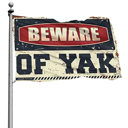 Banderas de cueva de hombre Beware of Yak para transformar el cuarto de juegos de los niños