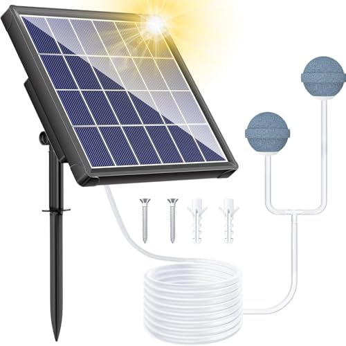 （12:30時点） Biling ソーラーエアポンプコンパクト一体型 屋内/屋外兼用 3モード切替 内蔵バッテリー アクアリウム/ビオトープ/メダカ飼育 停電時备用にも