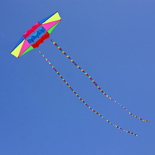 Besra Huge 98inch Single Line 3D Radar Kite with Flying Tools 2.5m Power Box Kites with 2 Tails Outdoor Fun Sports for Adults (Long Tail) - Thumbnail 2