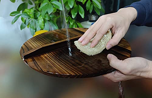 Wooden Lid For 14 Inch Cast Iron Wok Lightweight Cover For Pot Pan And Skillet With A Loofah Sponge For Washing(14.2 Inch (36 Cm)) #TOP3