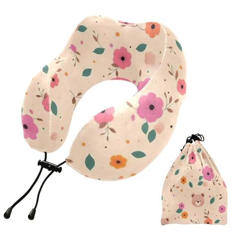 Almohada de espuma viscoelástica para viaje multicolor miniatura 1