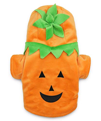 DroolingDog Pet Dog Halloween Costume Pumpkin Head Clothes for Small Dogs, Medium
