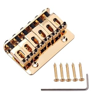 Guitar bridge--solid metal,sweet tone and sound,Guitar Bridge with 5 Screws Guitar bridge with 5 screws--dear buyer, due to lighting effect, monitor's brightness, manual measurement, etc, there could be some slight differences in the color and size b...