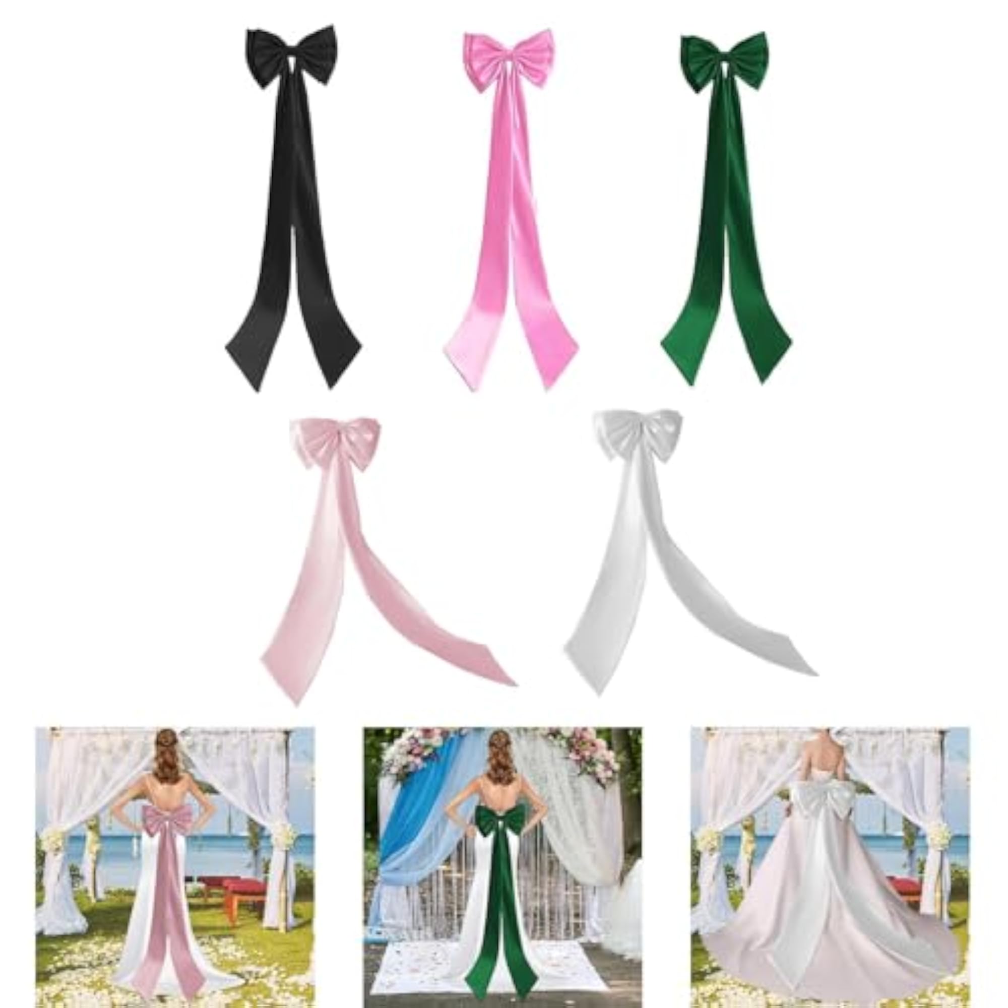 Satin Big Bow Detachable Club Cocktail Party Bow Clip